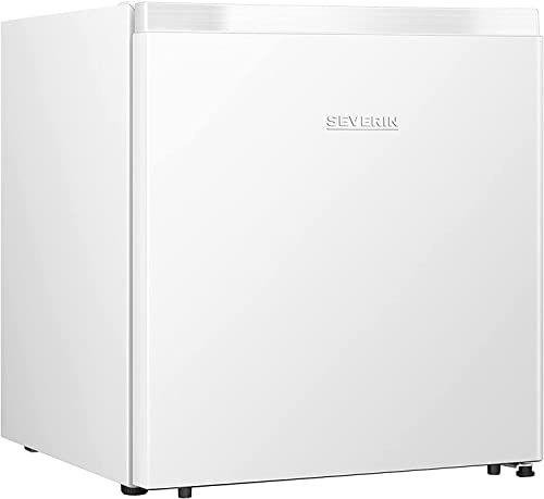 SEVERIN - Congelador pequeño vertical de 31 litros, congelador mini con diseño compacto y puerta reversible para espacios pequeños, 44,5x47,7x50,2 cm, bajo consumo (E), silencioso (A),blanco, GB 8883