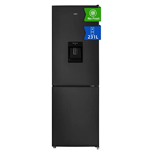 CHIQ FBM228NE4DE frigorífico independiente con congelador, combinación de frigorífico y congelador 231 L, sin escarcha, flujo de aire múltiple, dispensador de agua, 170 cm de alto