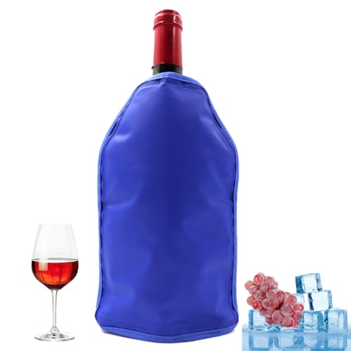 Enfriador de botellas de vino, funda enfriadora de vino para enfriar botellas, manga de congelador, vodka, enfriador de tequila, enfriador de enfriador, transportador (azul rey)
