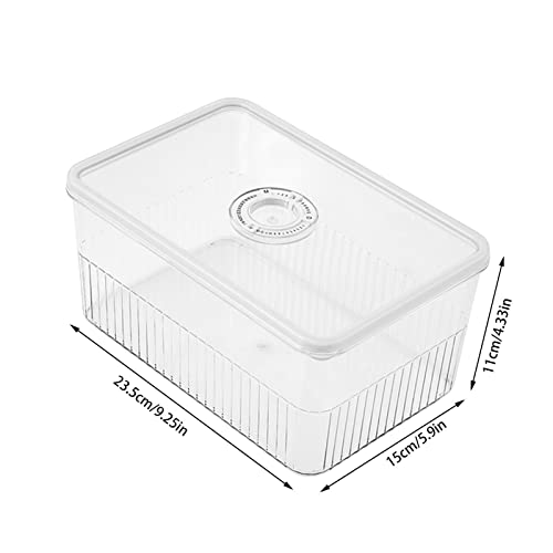 Fulenyi Recipiente refrigerador - Contenedores transparentes calidad alimentaria con tapa para guardar el tiempo, conservación alimentos seguridad, refrigerador y congelador