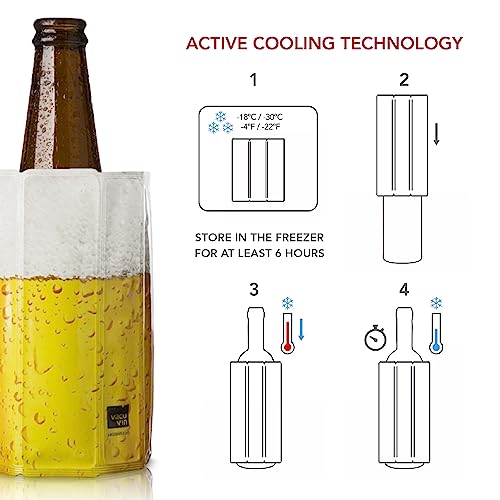 Vacu Vin Active Beer Cooler Enfriador para latas o botellín, Blanco/Amarillo, Centimeters