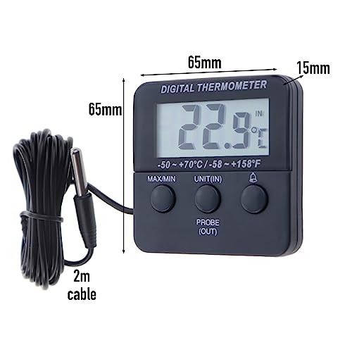 Termómetro digital para nevera, con alarma y función de temperatura máxima y mínima