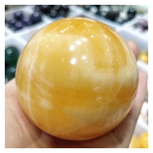 Bola de piedra congelada dorada de cristal de cuarzo Natural, dijes de esfera de Jade citrino, colección de , piedras preciosas sueltas, decoración estética Reiki Piedra Cristal ( Size : 6-6.5cm )