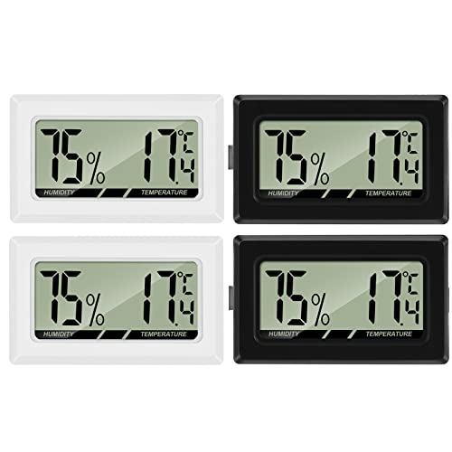 Thlevel Mini Termómetro Higrómetro Digital Casa Termometro Interior de Temperatura y Humedad (4 PCS)